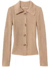 Twinset Oval T Buttons Cardigan In Neutrals