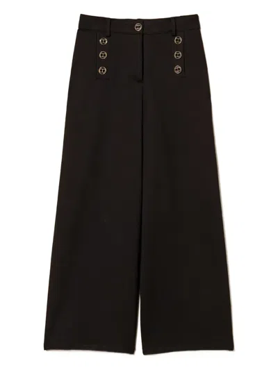 Twinset Oval T-buttons Trousers In Black