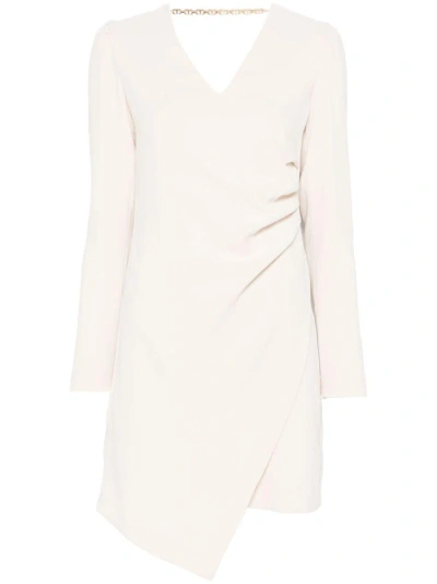 Twinset Oval T-chain Mini Dress In Old White