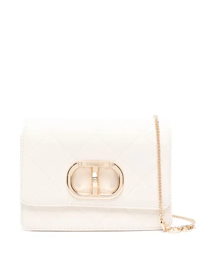 Twinset Oval-t Clutch Bag In Weiss