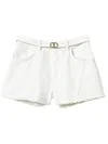 Twinset Oval T Denim Shorts In White