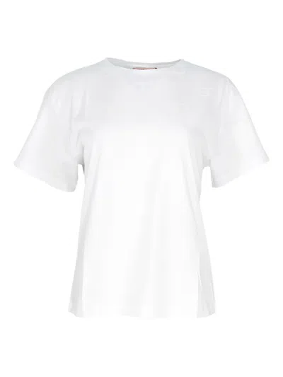 Twinset Oval T Flock Print T-shirt In White