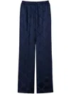 Twinset Oval T-jacquard Palazzo Pants In Blue