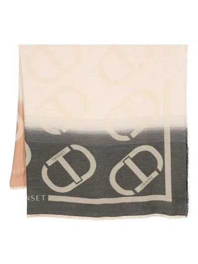 Twinset Oval T-jacquard Scarf In Multicolour