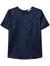 Twinset Oval T-jacquard T-shirt In Blue