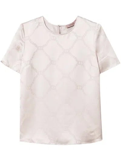 Twinset Oval T-jacquard T-shirt In White