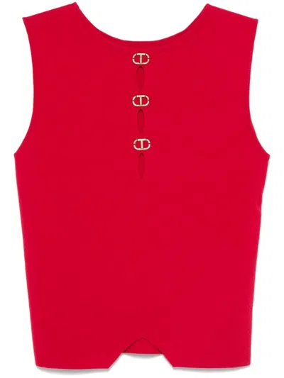 Twinset Oval T Knitted Top In Rot