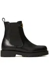 Twinset Oval T Leather Chelsea Boots In Schwarz