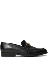 Twinset Oval T Leather Loafers In Black