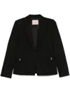 Shop Twinset Oval T-logo Blazer In Black