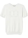 Twinset Oval T Logo Knitted Top In White