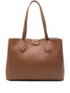 Twinset Oval T Logo Tote Bag In Brown