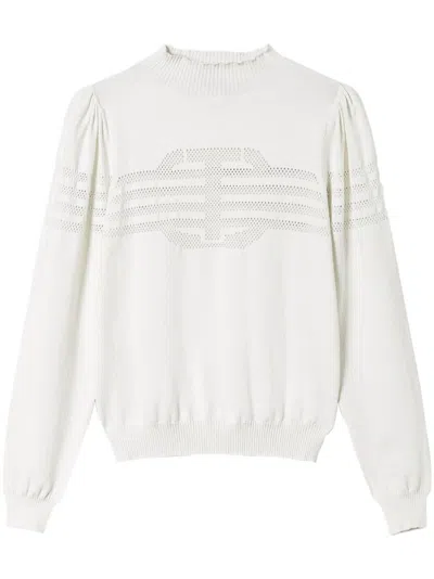 Twinset Oval T-motif Jumper In Yellow Cream