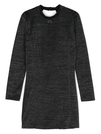 Twinset Kids' Oval T-plaque Dress In Black