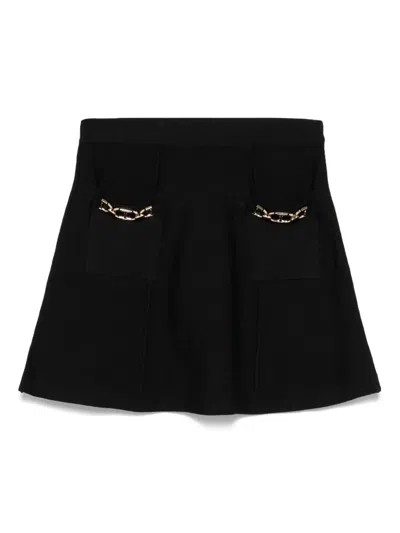 Twinset Kids' Oval T-plaque Skirt In Black