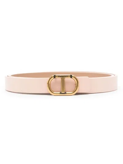Twinset Oval-t Reversible Belt In Rosa