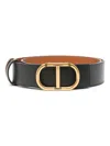 Twinset Oval-t Reversible Belt In Schwarz