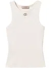 Twinset Oval T Ribbed Top In Pink