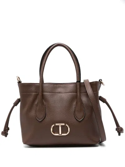 Twinset Oval T Shoulder Bag In Cioccolato