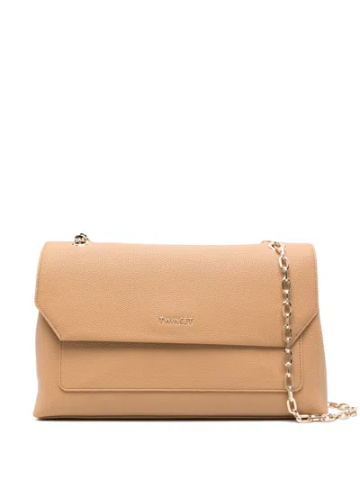 Twinset Oval T Shoulder Bag In Neutrals