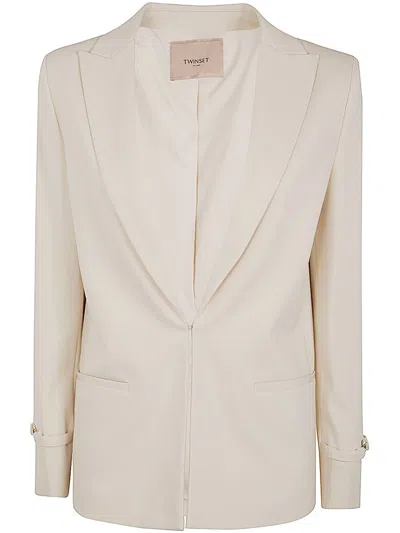 Twinset Oval T Straps Blazer In Weiss