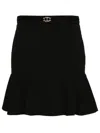 Twinset Oval T Waist Strap Mini Skirt In Black