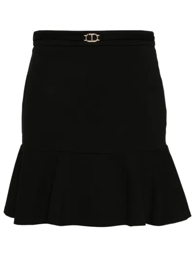 TWINSET OVAL T WAIST STRAP MINI SKIRT