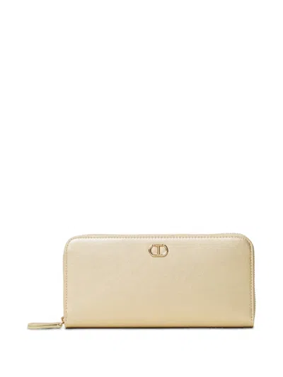 Twinset Oval T Wallet In Gold