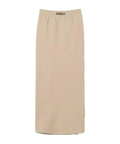 Twinset Oval T-chain Skirt In Gray