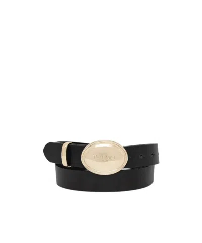 Twinset Oval-shaped Buckle Belt In Black