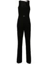 Twinset Twin-set Jumpsuit With Elegant Belt Detail And Luxurious Fabric Blend In Black
