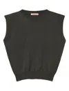 Twinset Padded-shoulder Vest In Gray