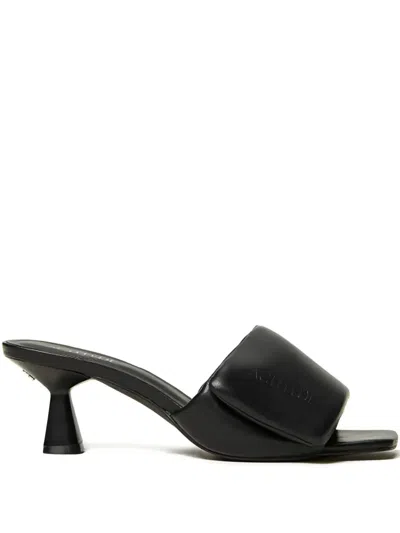 Twinset Padded-upper Heeled Sandals In Black