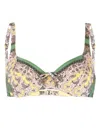 Twinset Paisley-print Bikini Top In Gelb
