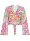 Twinset Paisley-print Cropped Blouse In Pink