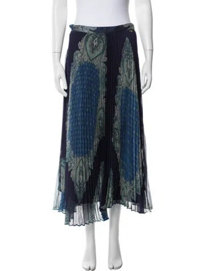 Pre-owned Twinset Paisley Print Long Skirt In Blue