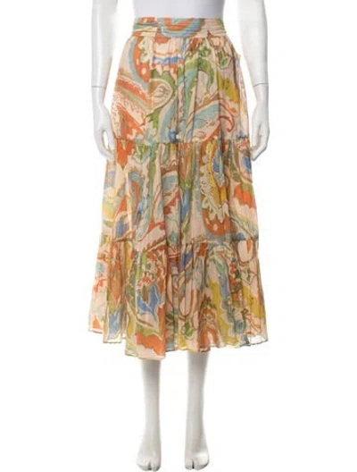 Pre-owned Twinset Paisley Print Long Skirt In Multicolor