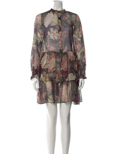 Pre-owned Twinset Paisley Print Mini Dress In Brown