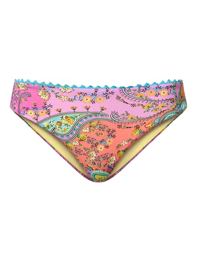 Twinset Paisley-print Scalloped Bikini Bottom In Multi