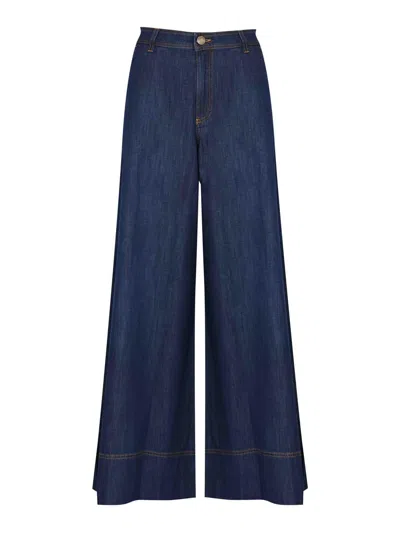 Twinset Palazzo Jeans In Blue