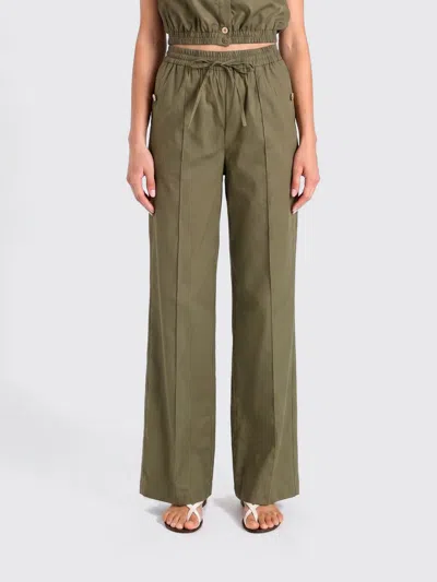 Twinset Palazzo Trousers In Cotton In Green