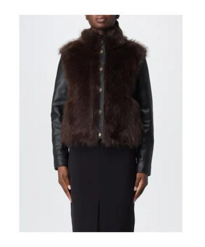 Twinset Panelled-design Long-sleeve Jacket In Black