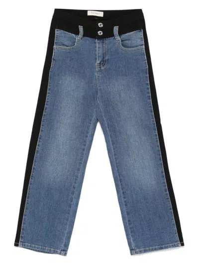 Twinset Kids' Panelled Jeans In 蓝色