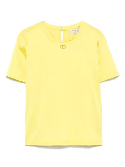 Twinset Kids' Panelled T-shirt In Yellow