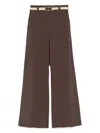 Twinset Twin-set Wide-leg Trousers With Detachable Belt In Brown