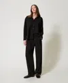 Twinset Pantalon Ample Avec Double Pli In Black