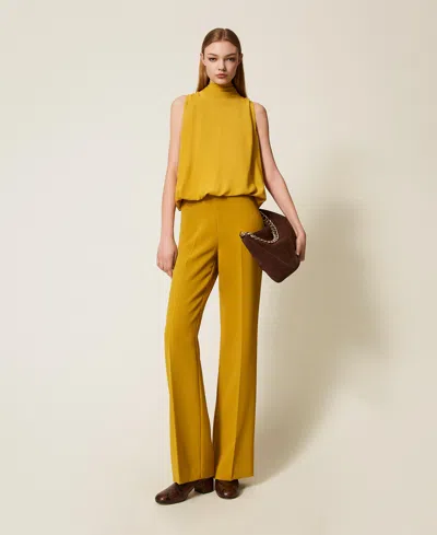Twinset Pantalon Ample En Crêpe In Multi