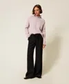 Twinset Pantalon Ample En Crêpe Avec Cordon De Serrage In Multi