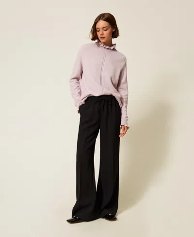 Twinset Pantalon Ample En Crêpe Avec Cordon De Serrage In Multi