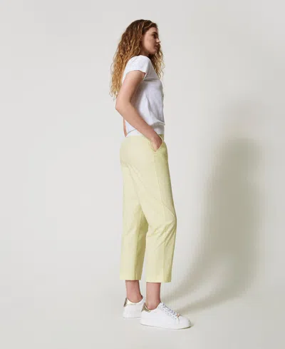 Twinset Pantalon Chino En Popeline In Yellow
